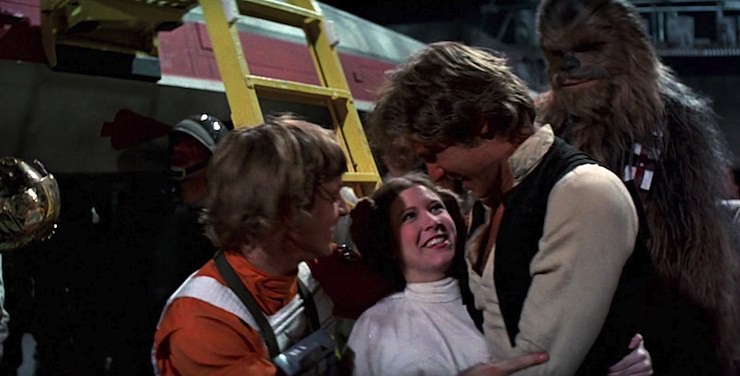 At The End Of A New Hope, An Excited Luke Skywalker Can Be Heard To Yell Carrie
