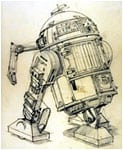 [Early Ralph McQuarrie design for R2-D2]